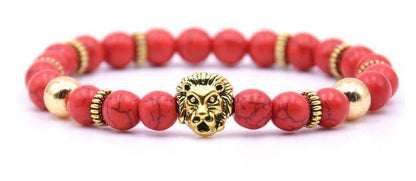 Leeuwenkop Rood Handgemaakte Kralen Armband - Outfinish