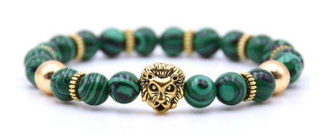 Leeuwenkop Groen Handgemaakte Kralen Armband - Outfinish